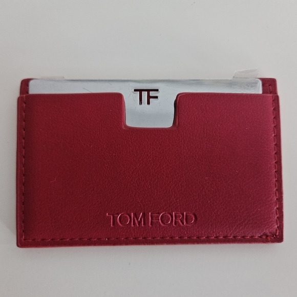 NWT TOM FORD Red Leather Card Case - Picture 1 of 8